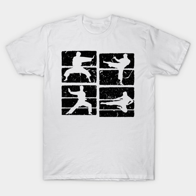 Karate Silhouette Taekwondo Kick Martial Arts T-Shirt by Humbas Fun Shirts